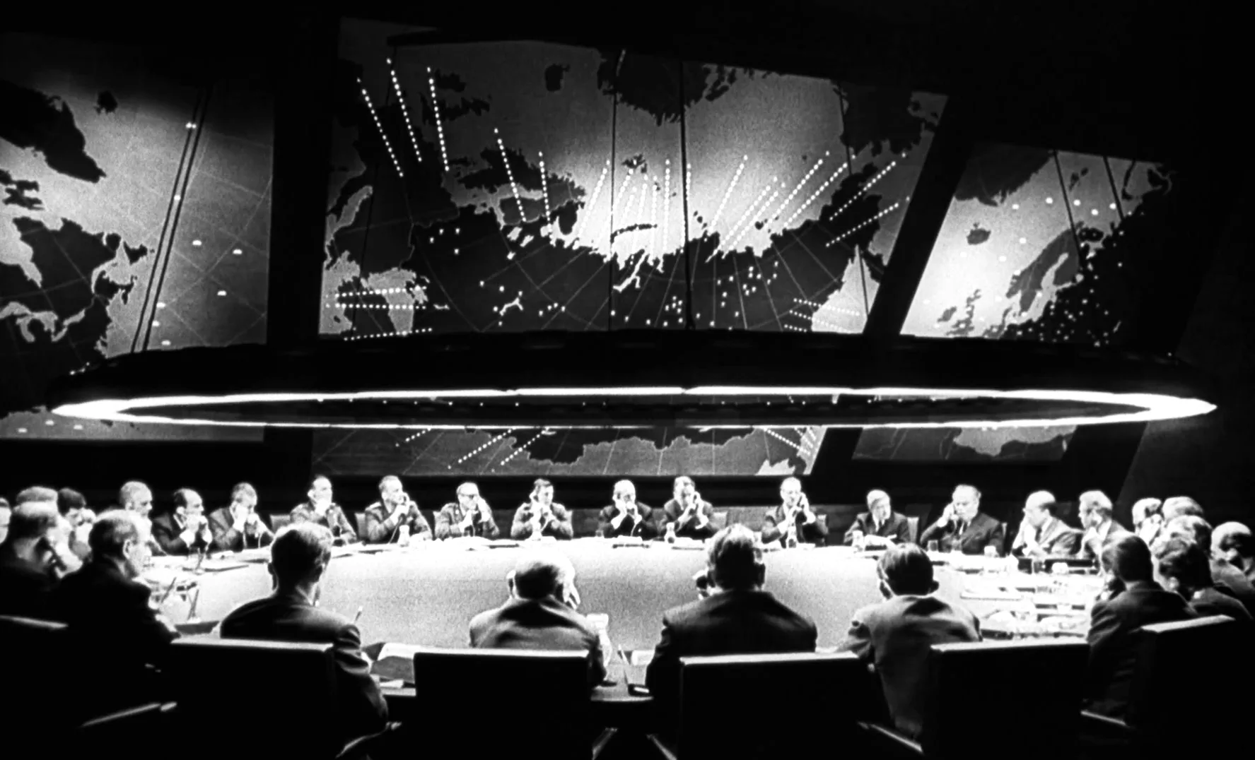 The War Room in Dr. Strangelove: a vast round table under a ring of light